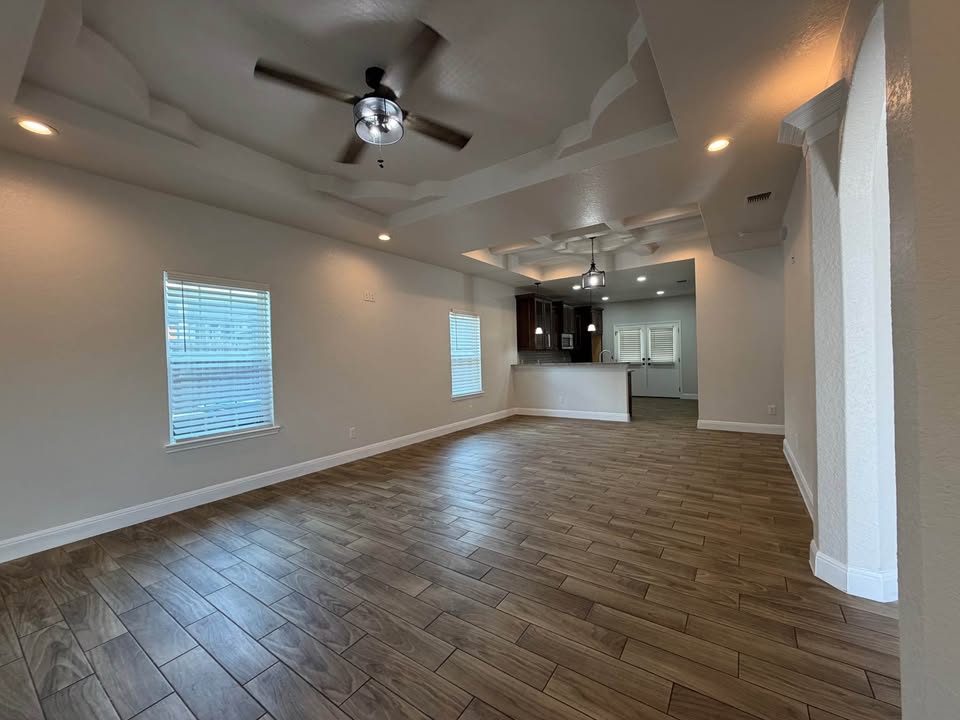 Open living and kitchen area