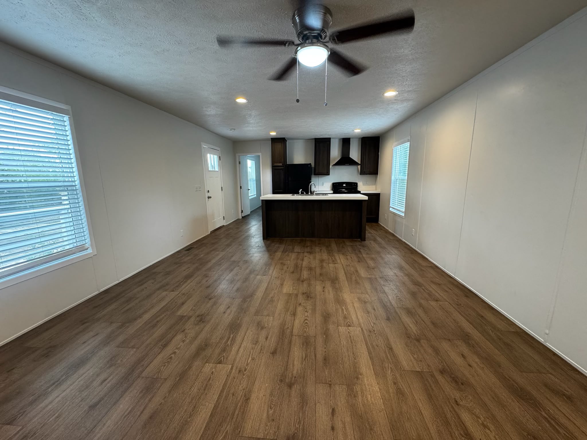Living room and open kitchen