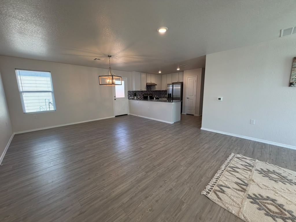 Living room and kitchen